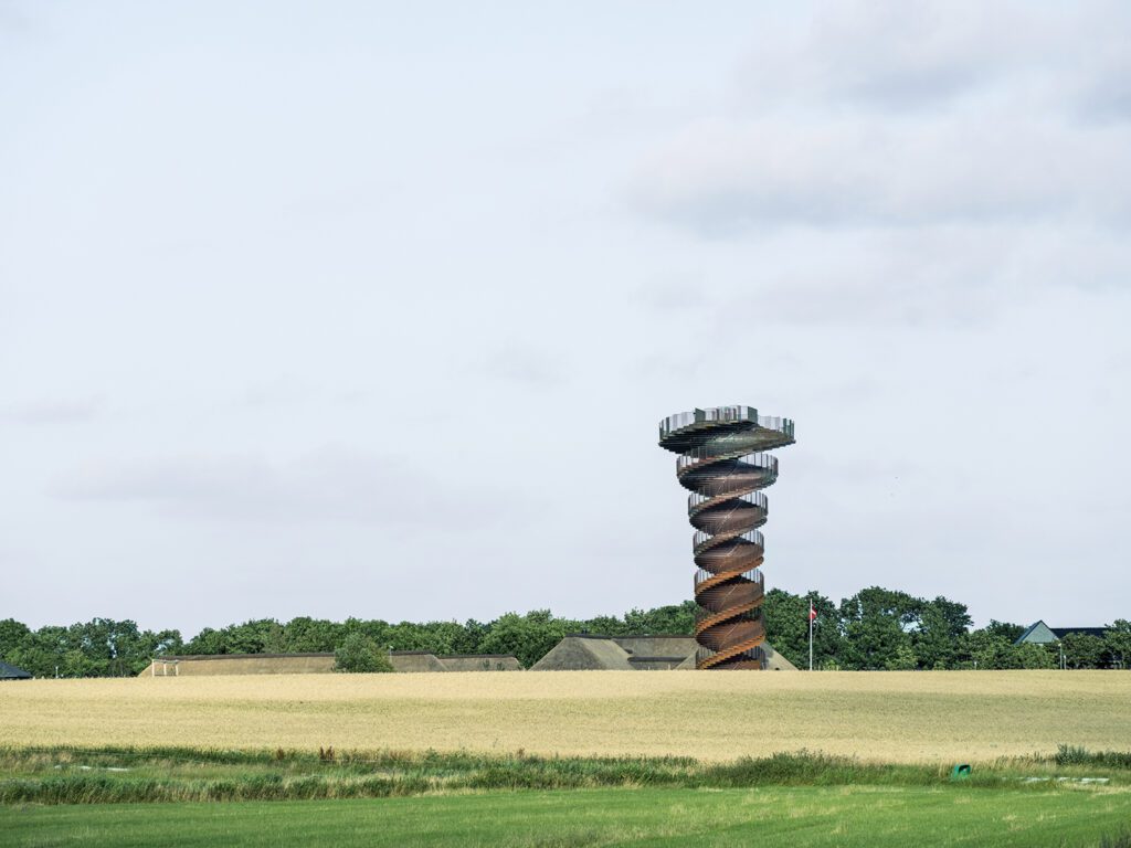 The Marsk Tower provides a lookout point beyond the Wadden Sea to the North Sea.