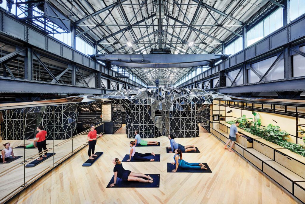 People doing yoga on the flooring of natural ash planks