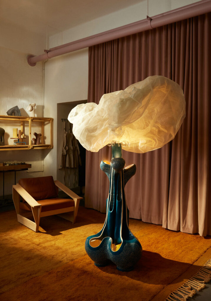 Jan Ernst's Day Dream lamp lit up