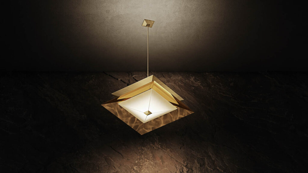 the OCTA twin pendant light with diamond-shaped projections