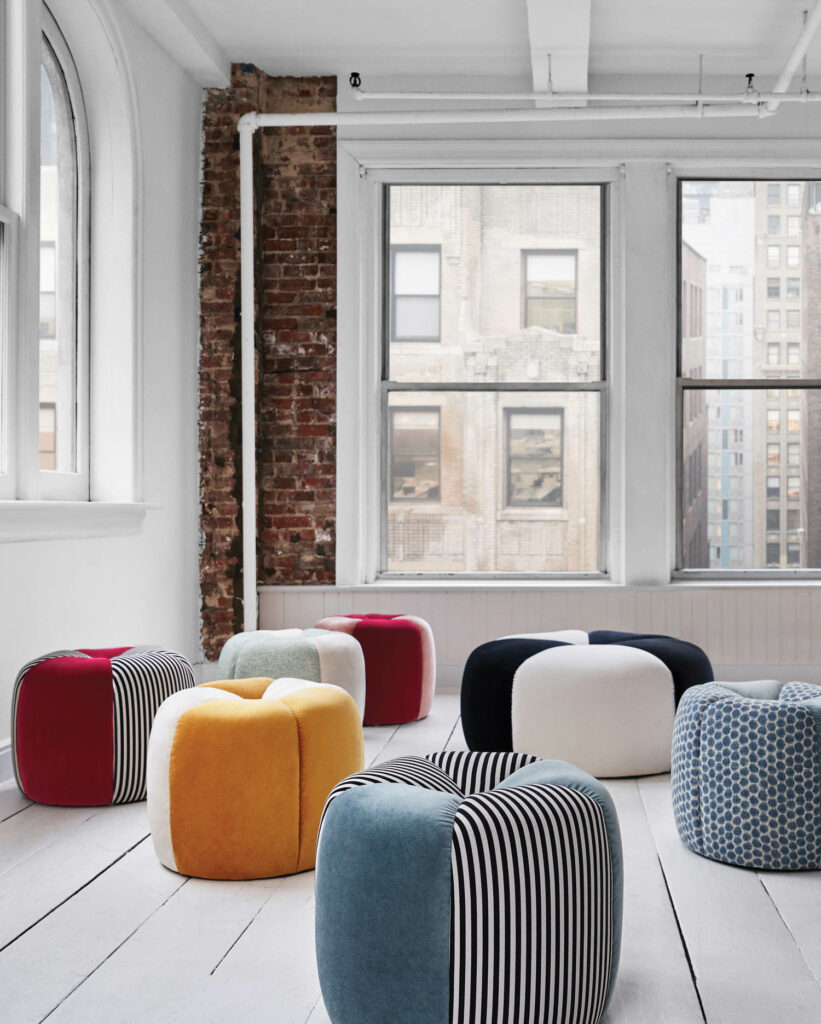 the color-block Lily ottoman by MG + BW