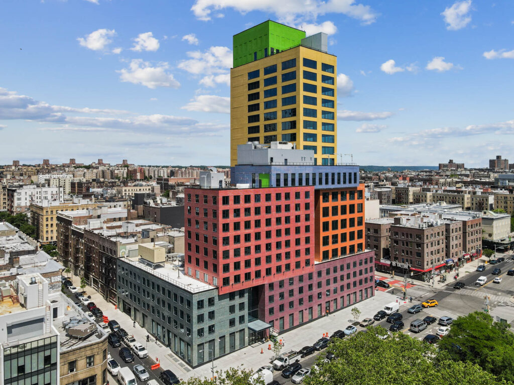 a hotel made of colorful blocks