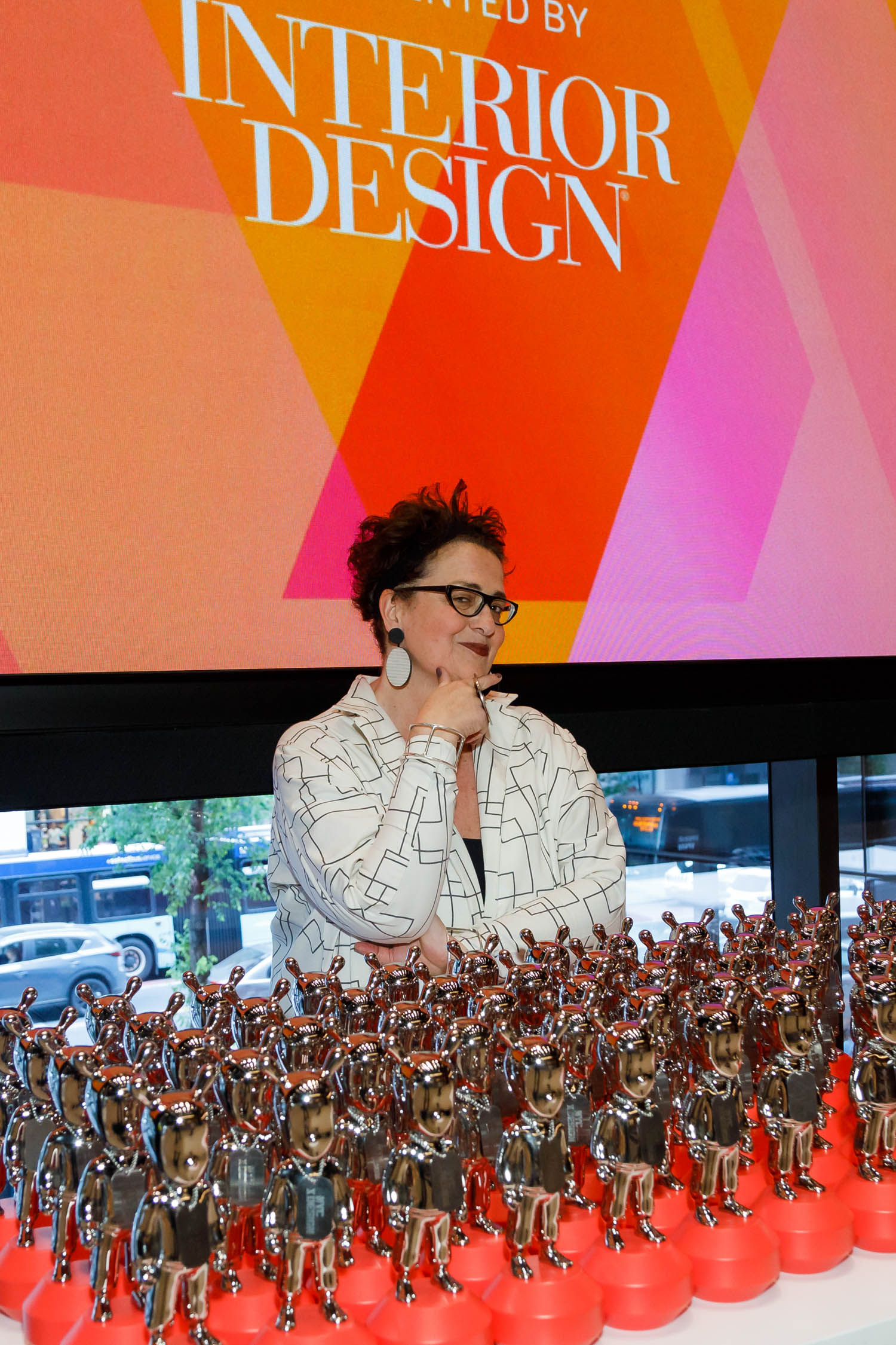Cindy Allen with the NYCxDESIGN Award trophies.