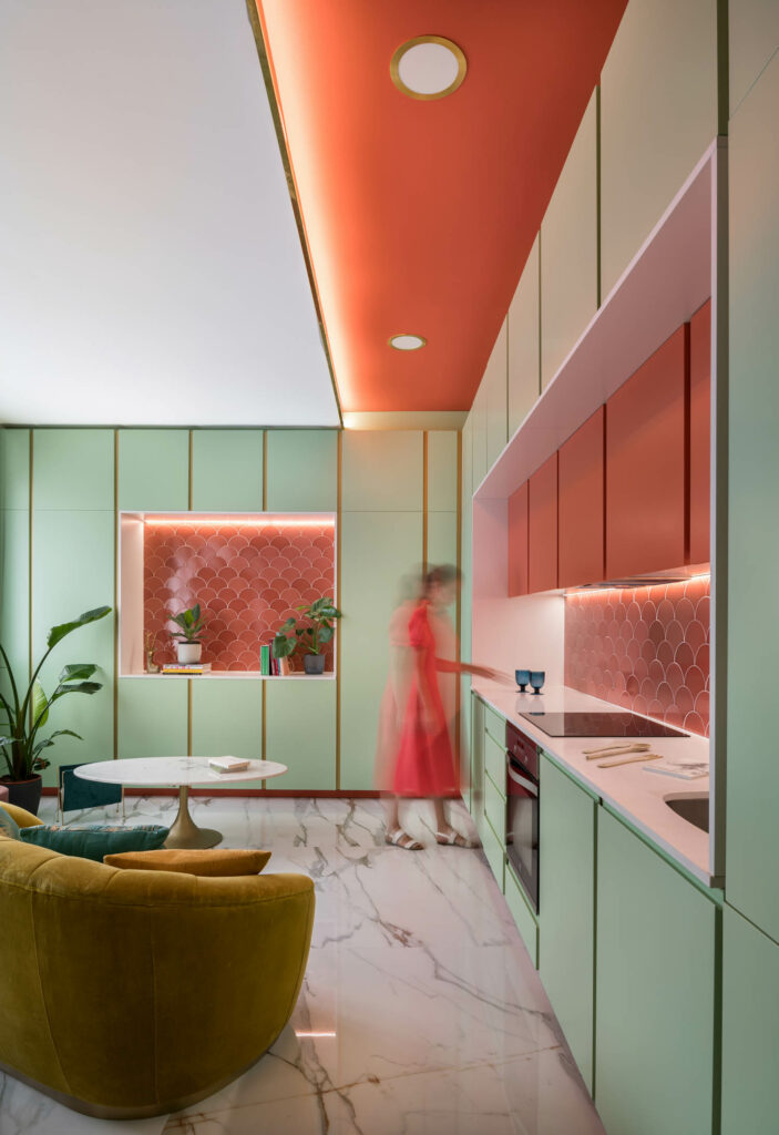 The kitchen of an apartment in Madrid designed by OOIIO Architecture