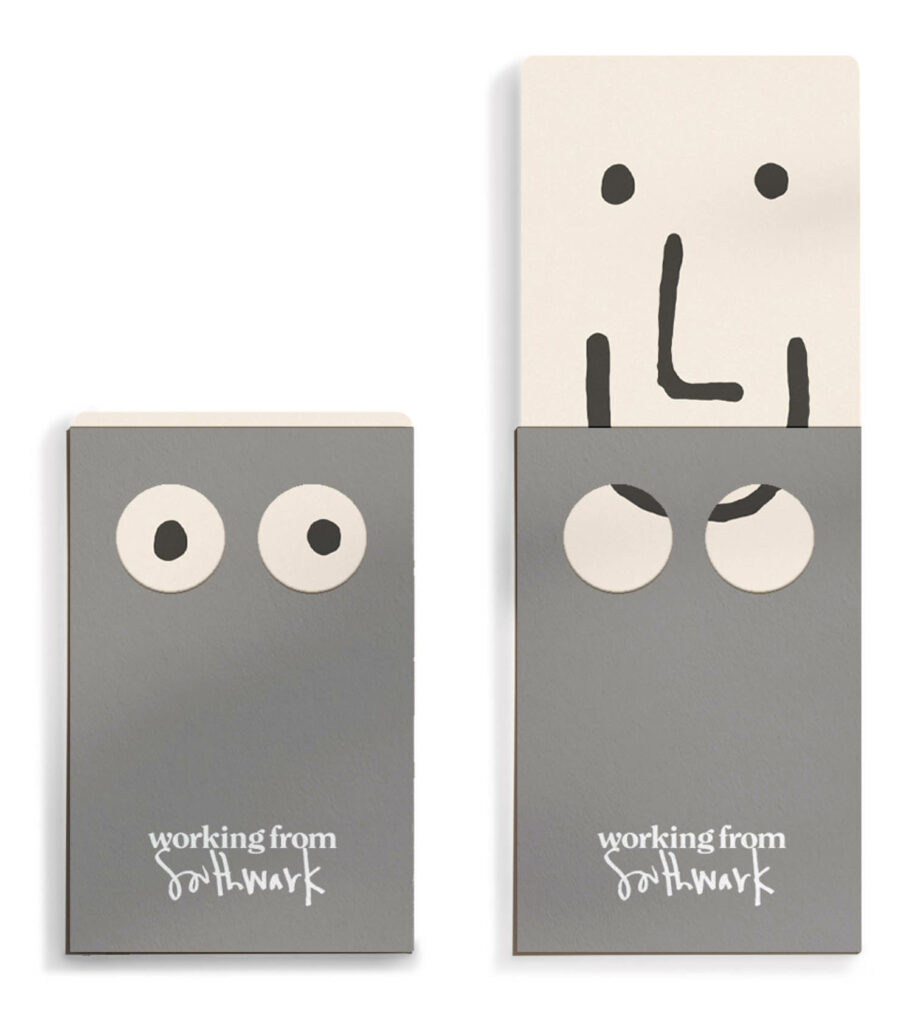 Keycards with smiley faces for Working From_, Ennismore’s branded coworking spaces