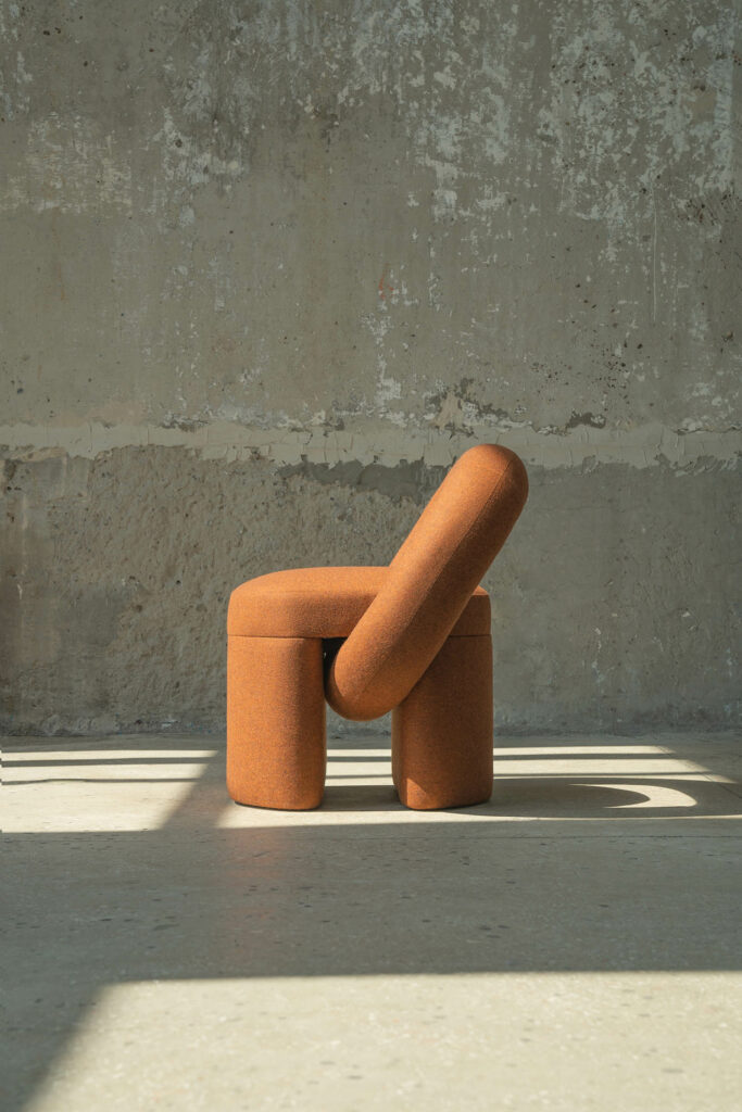 the orange Play chair by Ukrainian designer Dmitry Kozinenko